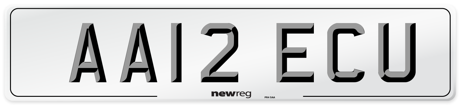 AA12 ECU Number Plate from New Reg
